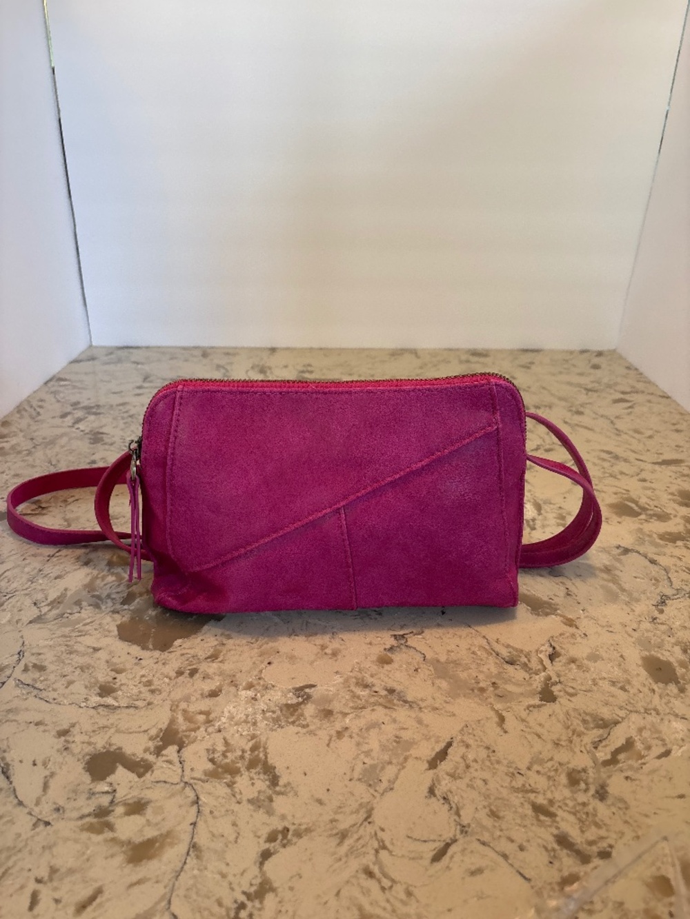 Joy Susan Gigi Magenta Faux Leather Crossbody Handbag